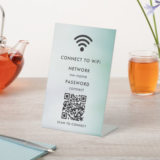 Signe De Table Réseau WiFi | Scannez le code QR pour vous connect (In SItu)