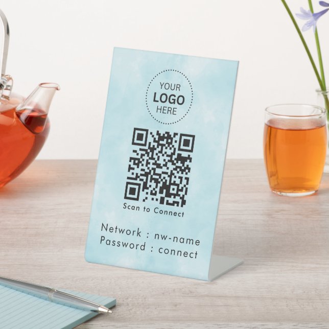 Signe De Table Réseau WiFi | Scannez le code QR pour vous connect (In SItu)