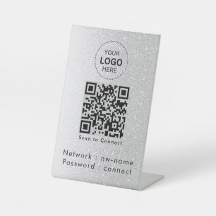Signe De Table Réseau WiFi Scannez le code QR pour vous connect