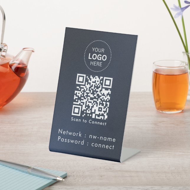 Signe De Table Réseau WiFi | Scannez le code QR pour vous connect (In SItu)