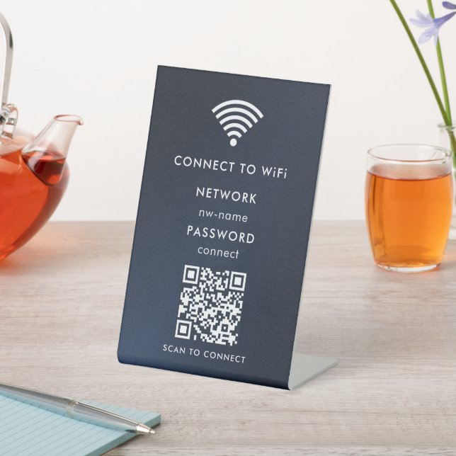 Signe De Table Réseau WiFi | Scannez le code QR pour vous connect (In SItu)