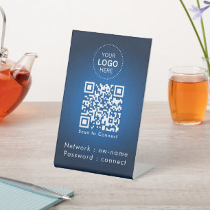 Signe De Table Réseau WiFi Scannez le code QR pour vous connect