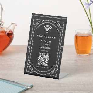 Signe De Table Réseau WiFi Scannez le code QR pour vous connect