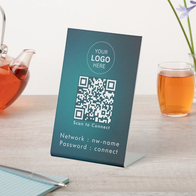 Signe De Table Réseau WiFi | Scannez le code QR pour vous connect (In SItu)