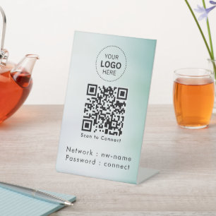 Signe De Table Réseau WiFi Scannez le code QR pour vous connect