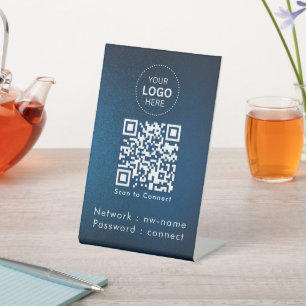 Signe De Table Réseau WiFi Scannez le code QR pour vous connect