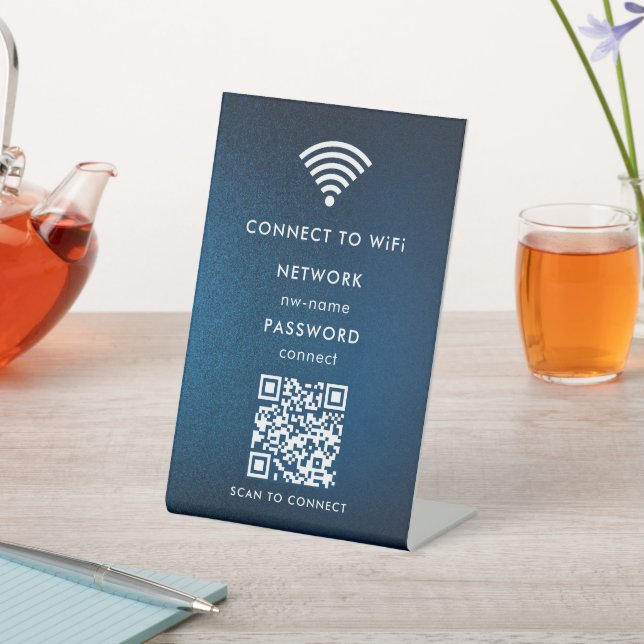 Signe De Table Réseau WiFi | Scannez le code QR pour vous connect (In SItu)