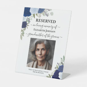 Signe De Table Réservé à la Mémoire Affectueuse Roses Bleues Mari