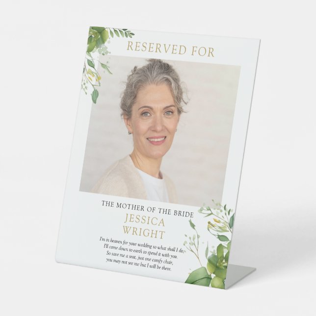 Signe De Table Réservé Enregistrer Un Mariage Photo Siège (Recto)