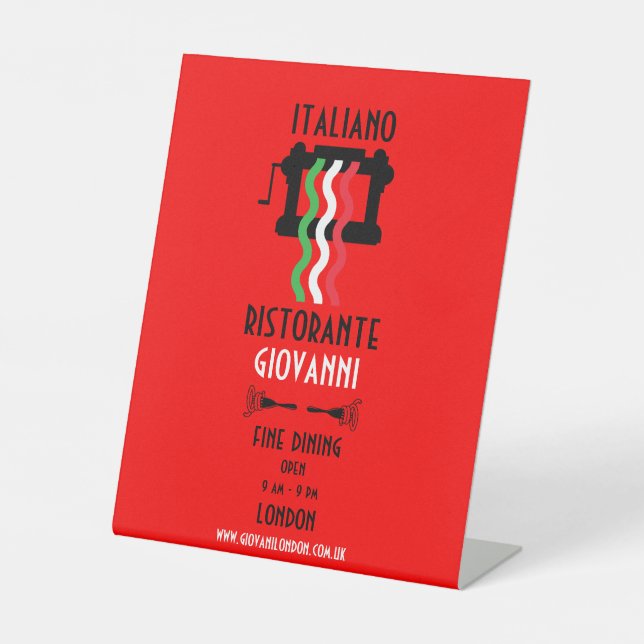 Signe De Table Restaurant Italien Promotionnel (Recto)