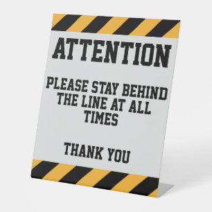 Signe De Table Restez Derrière La Ligne Piétonne