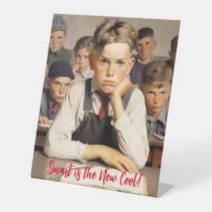 Signe De Table Retour à l'école Norman Rockwell dessin style