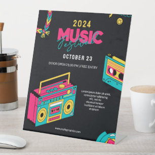 Signe De Table Retour aux années 90, Retro Music Festival Party