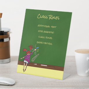 Signe De Table Retourner à l'école Chalkboard avec une fille