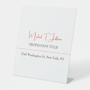 Signe De Table Retro classique élégant Plain simple rouge blanc