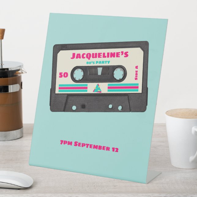 Signe De Table Retro Eighties Music Mix Tape 50e fête d'anniversa (In SItu)