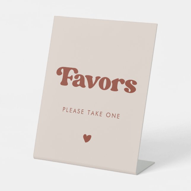 Signe De Table Retro élégant Peach Pink Wedding Faveurs (Recto)