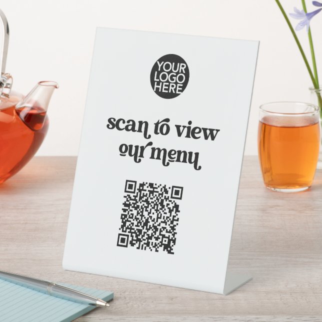 Signe De Table Retro et Boho Scannable QR Code Contactless Menu (In SItu)