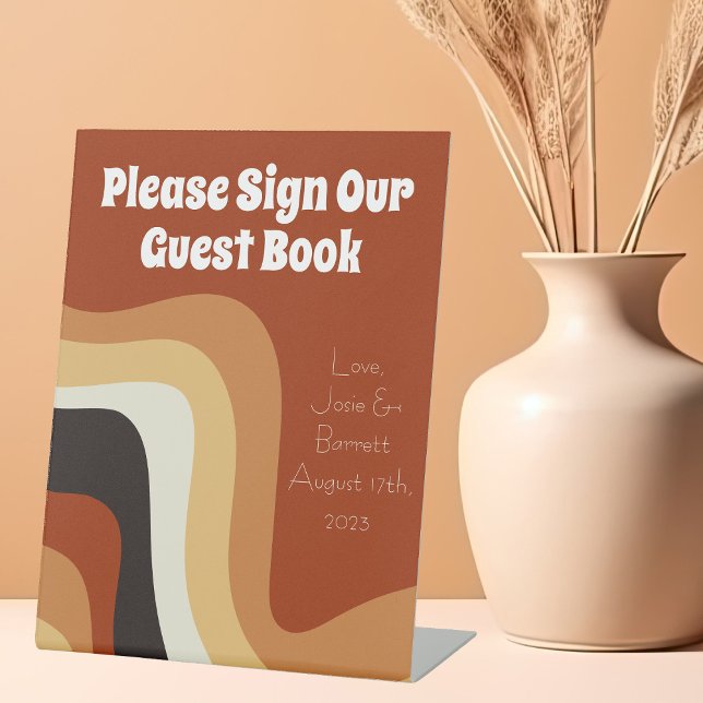 Signe De Table Retro les années 70 Boho Mariage Super Signer Notr (Créateur téléchargé)