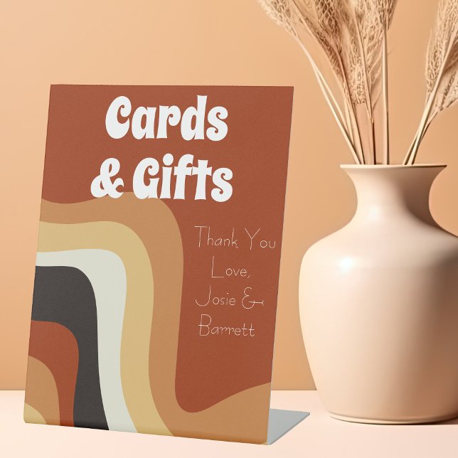 Signe De Table Retro les années 70 cartes et cadeaux de mariage B (Créateur téléchargé)