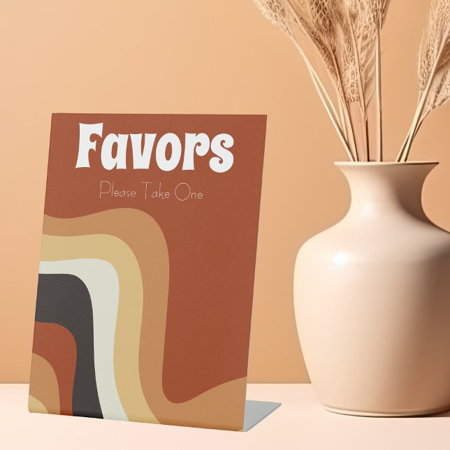 Signe De Table Retro les années 70 Super Orange Bohème Mariage Fa (Créateur téléchargé)