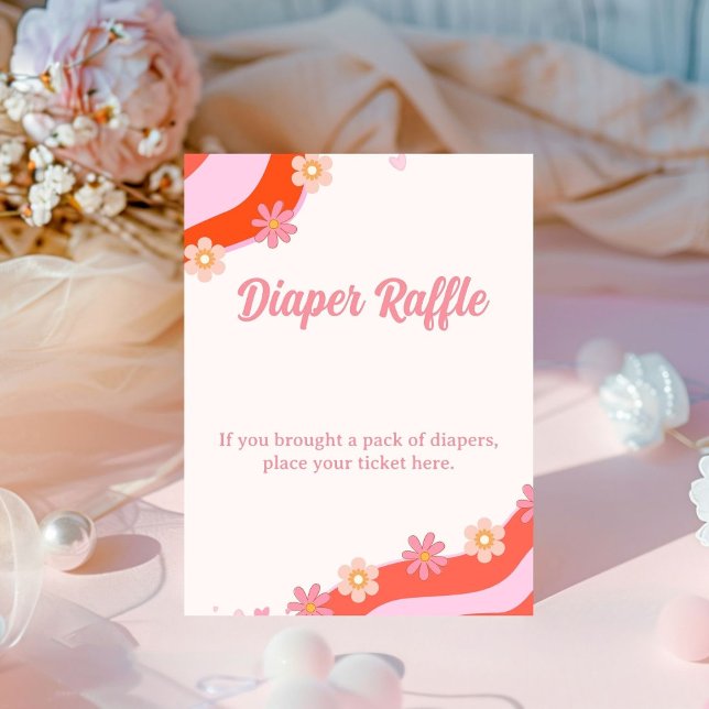 Signe De Table Retro Super Daisy baby shower tombole de couche (Créateur téléchargé)