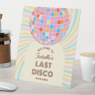 Signe De Table Retro Super Dernier Disco Bachelorette Party Bienv