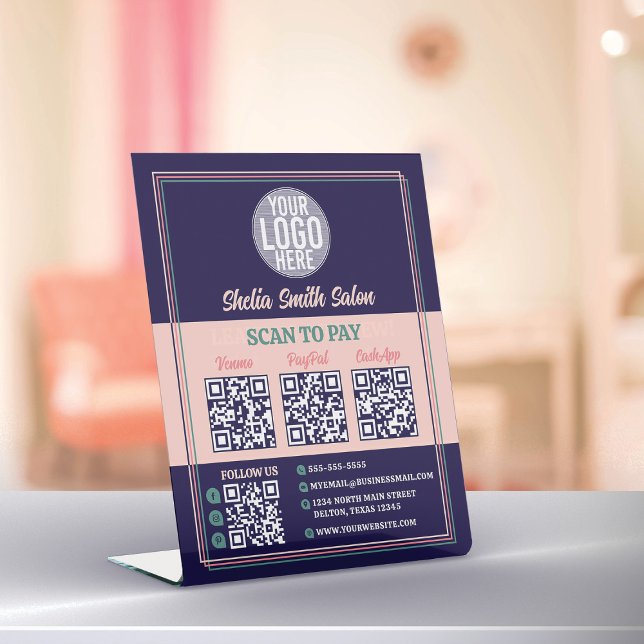 Signe De Table Retro Typographie Cool Entreprise sans cachets Bal (Créateur téléchargé)