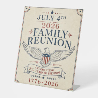 Signe De Table Réunion de famille America 250e anniversaire 4 jui