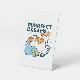 Signe De Table Rêves Parfaits Attendent – Rêve de Chat Mignon End