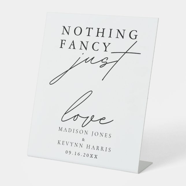 Signe De Table Rien de fantaisie Juste Amour Mariage (Recto)