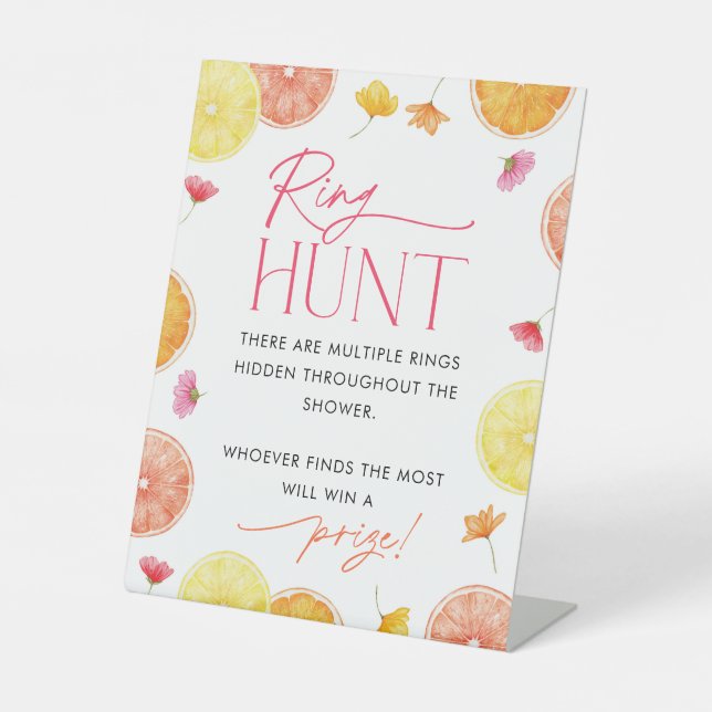 Signe De Table Ring Hunt Sign Bridal Shower Game Main Squeeze (Recto)