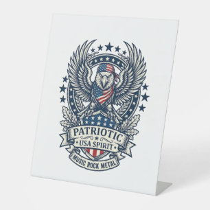 Signe De Table Rocker du bandana patriotique Méta musique Old Glo