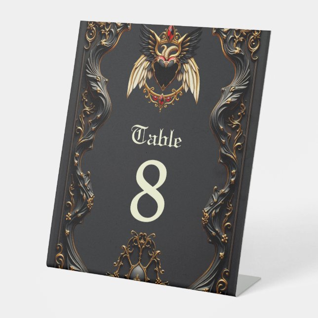 Signe De Table Romance gothique, Dans l'ombre de l'amour. (Recto)