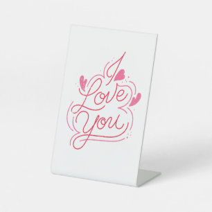 Signe De Table Romantic I Love You Greeting Card Saint-Valentin