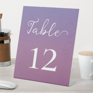 Signe De Table Romantique coucher de soleil violet montagnes enne