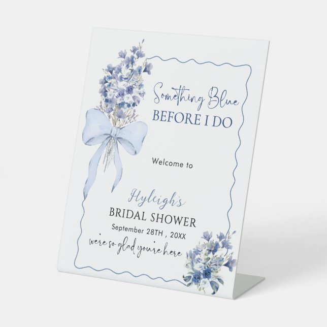 Signe De Table Romantique Dusty Blue avant de faire Fête des mari (Recto)