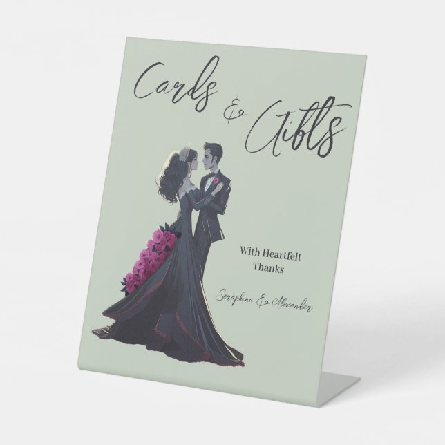 Signe De Table Romantique gothique amoureux Élégante table de mar (Recto)