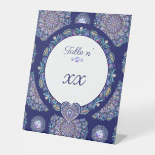 Signe De Table Rosace bleue