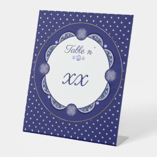 Signe De Table Rosace bleue