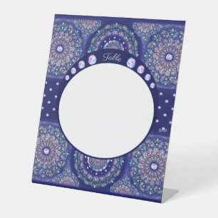 Signe De Table Rosace bleue