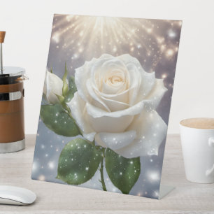 Signe De Table Rose blanche