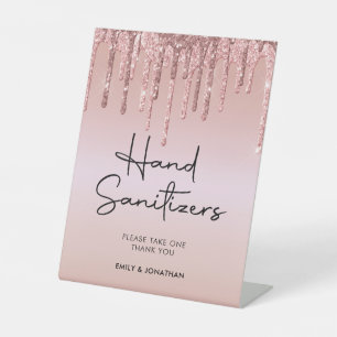 Signe De Table Rose de Parties scintillant or  Mariage Sanitizer 