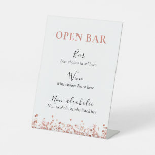 Signe De Table Rose Gold Parties scintillant barre de menu pannea