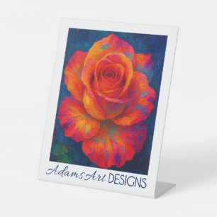 Signe De Table Rose Impressionniste Vibrante et Fougueuse