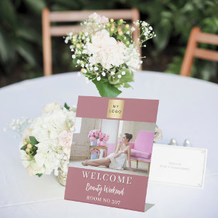 Signe De Table Rose or photo logo entreprise séminaire accueil