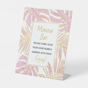 Signe De Table Rose, or tropical feuille mariage douche de nage