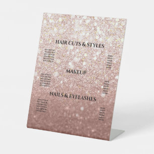 Signe De Table Rose Parties scintillant or Blush Hair Maquillage 