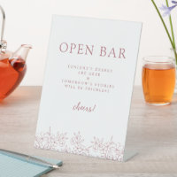 Rose Simple Élégant Cerise Blossom Open Bar