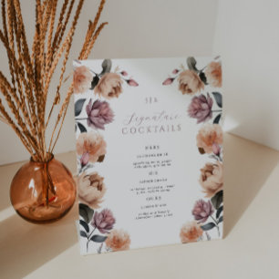 Signe De Table Rose vintage Signature Cocktail Mariage Table